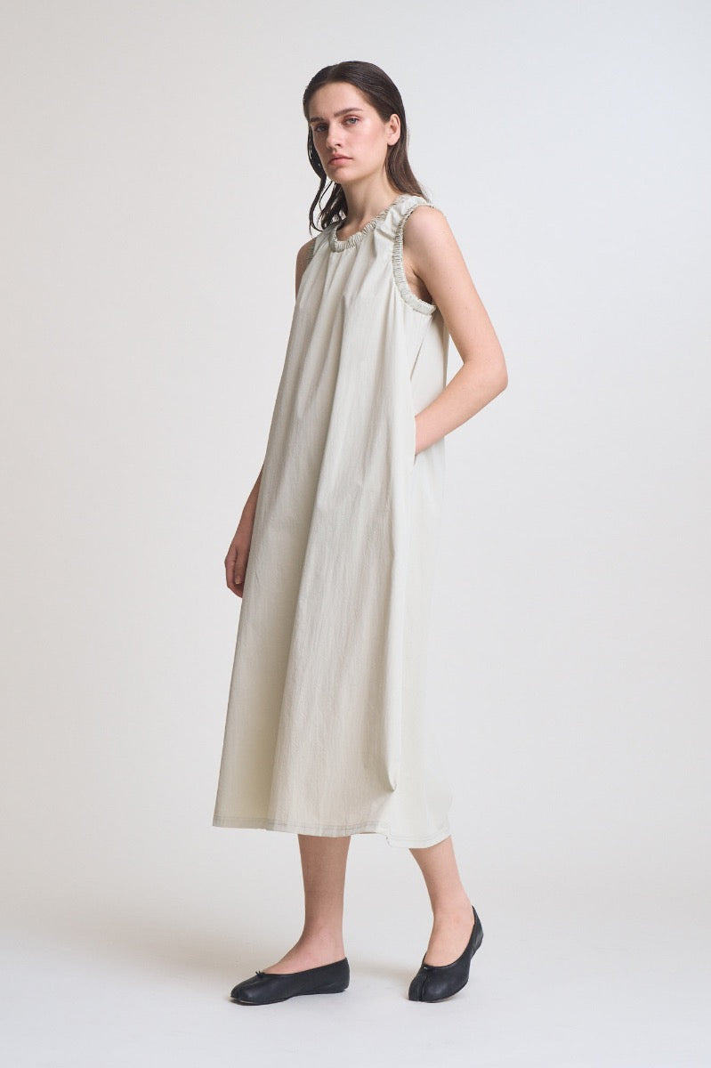 Baby Ruffle Detail A-Line Maxi Dress in Spray Green