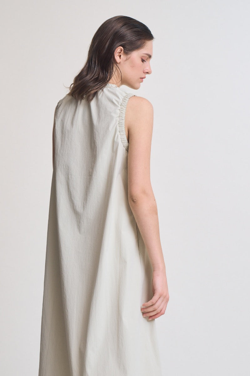 Baby Ruffle Detail A-Line Maxi Dress in Spray Green