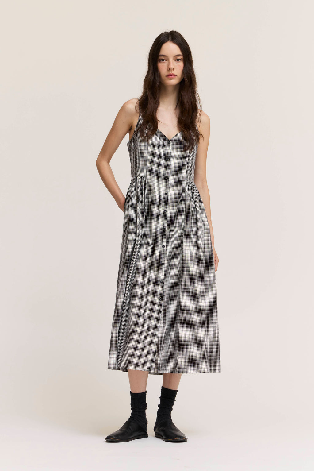 Strappy Button Down Midi Dress
