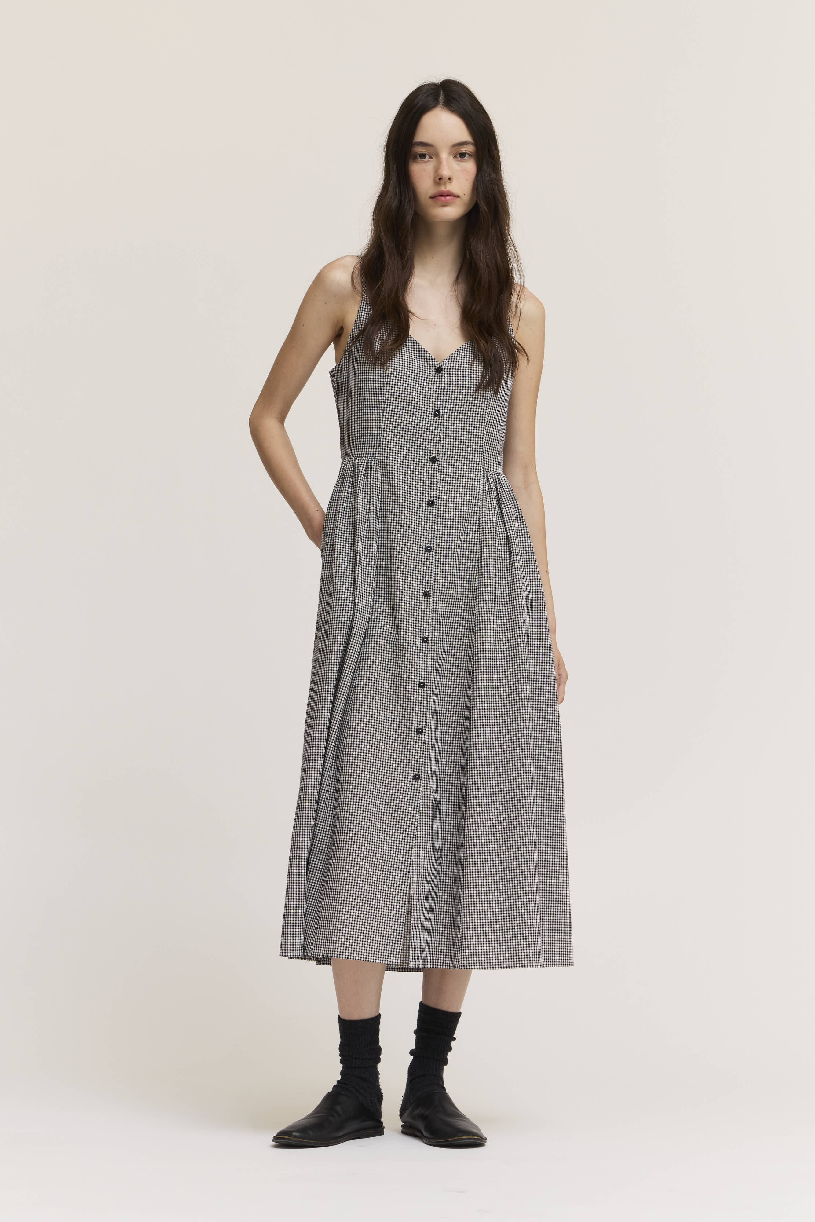 Strappy Button Down Midi Dress