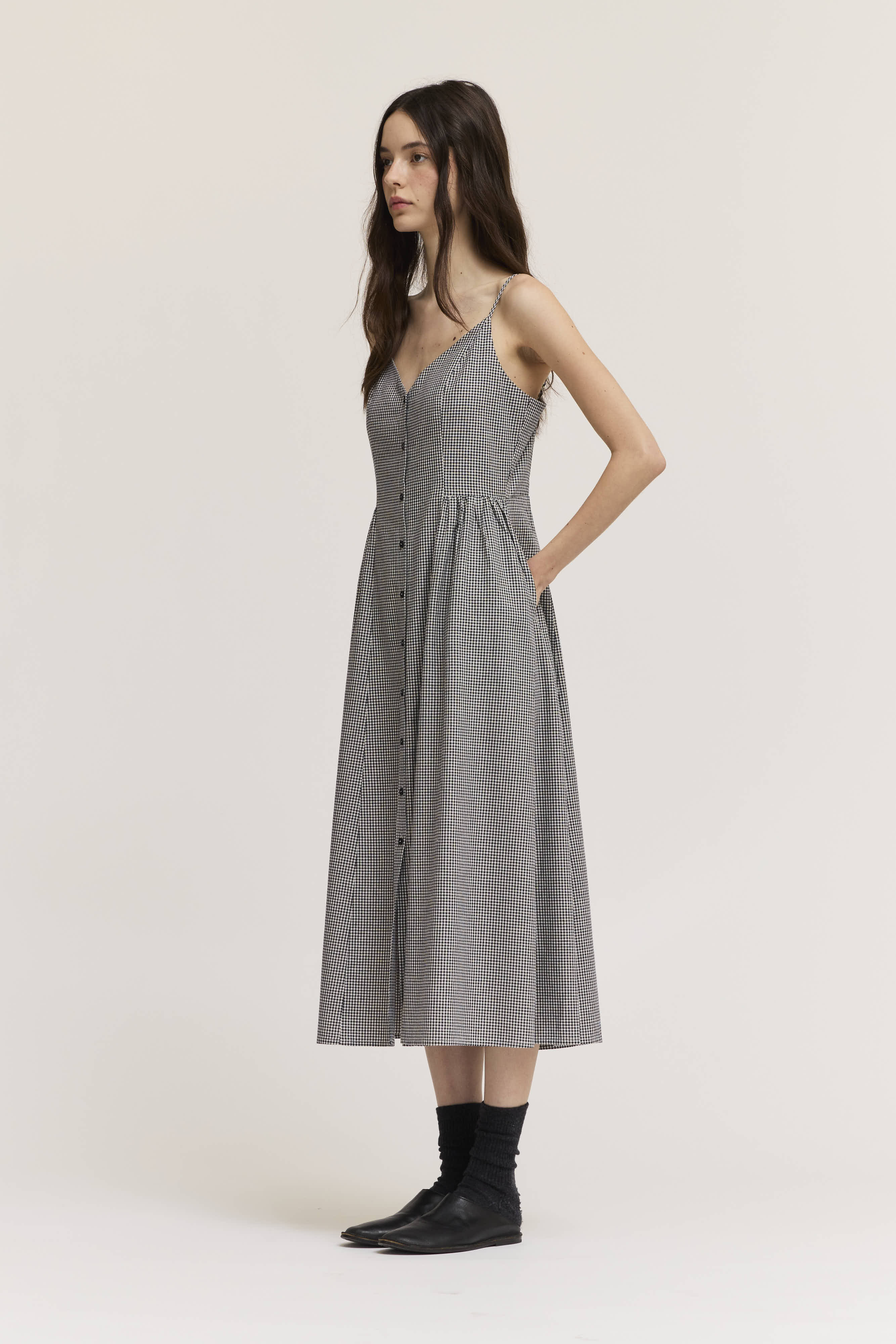Strappy Button Down Midi Dress