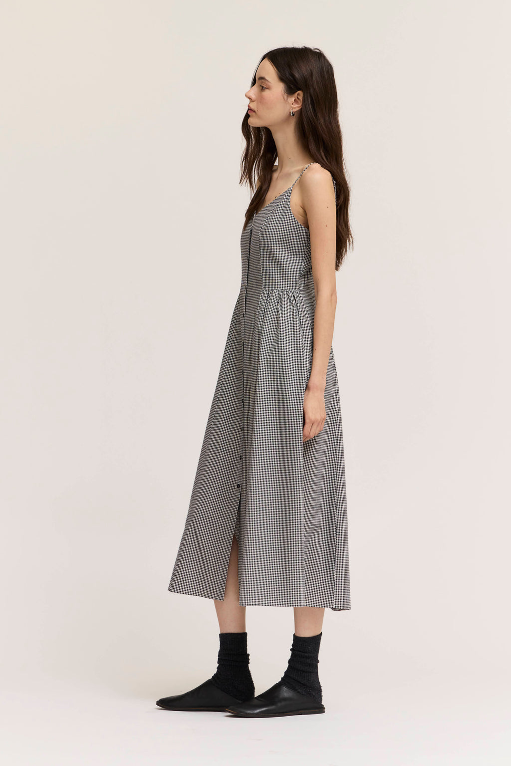 Strappy Button Down Midi Dress