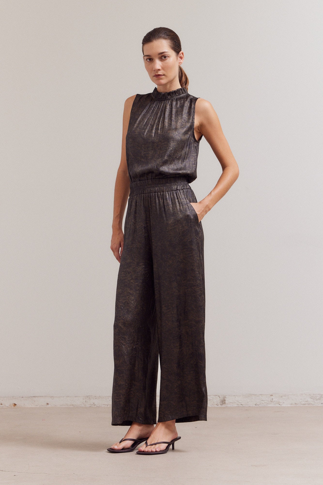 Ruffle Neck Jumpsuit