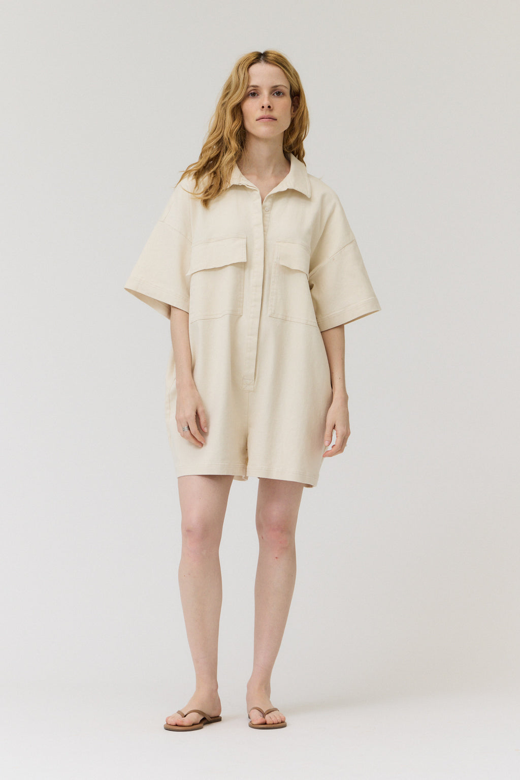 Oversize Romper in Milk