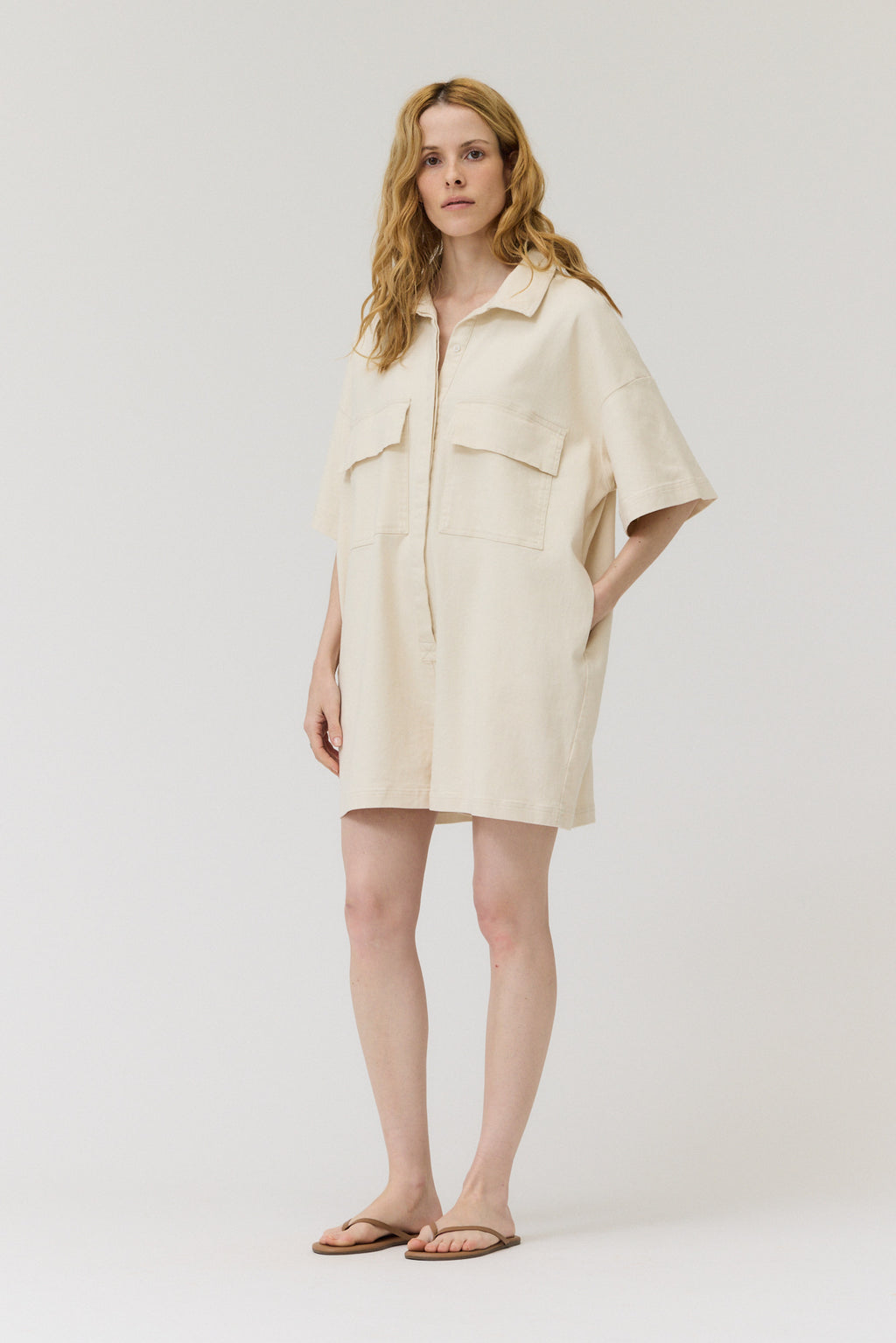 Oversize Romper in Milk