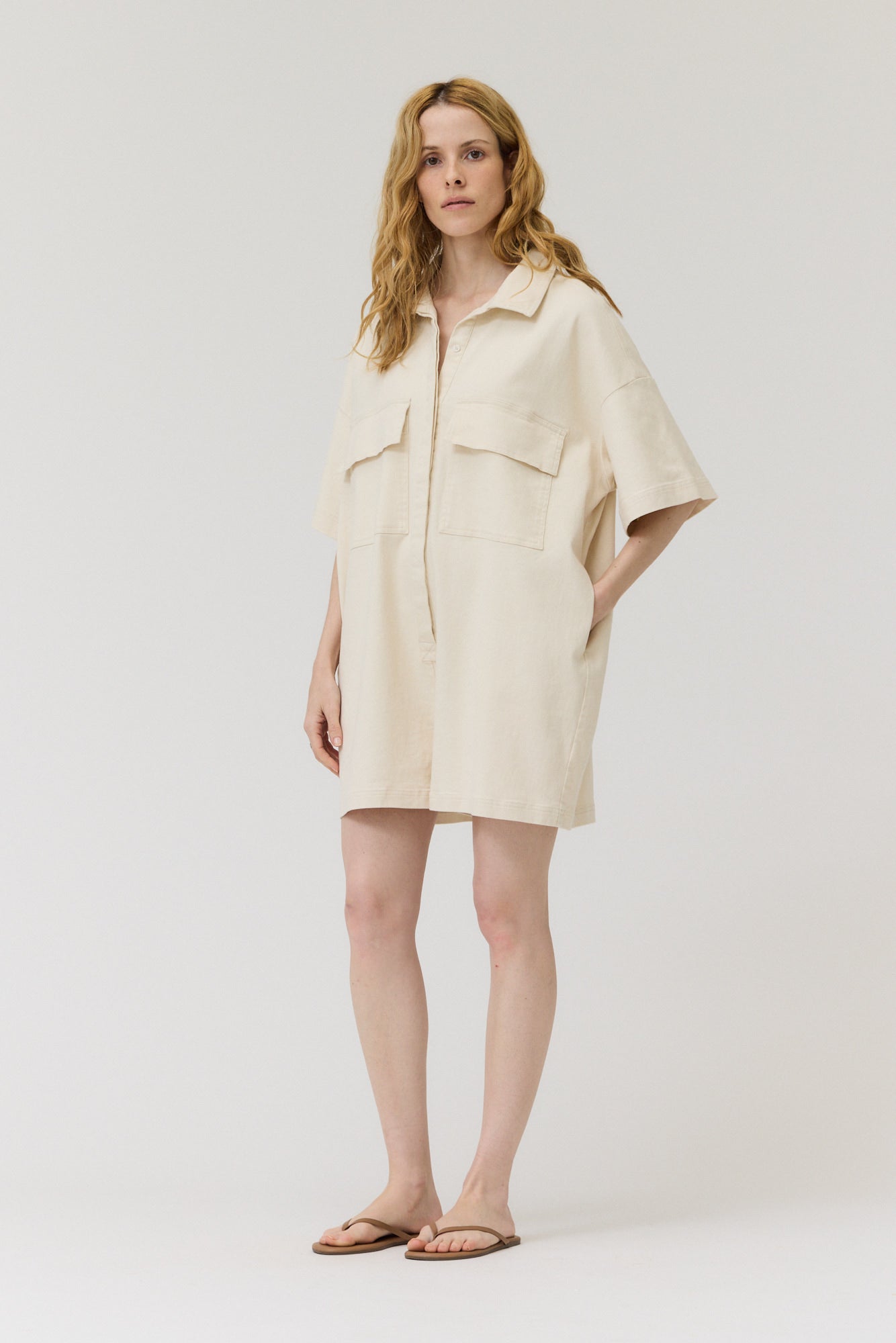 Oversize Romper in Milk