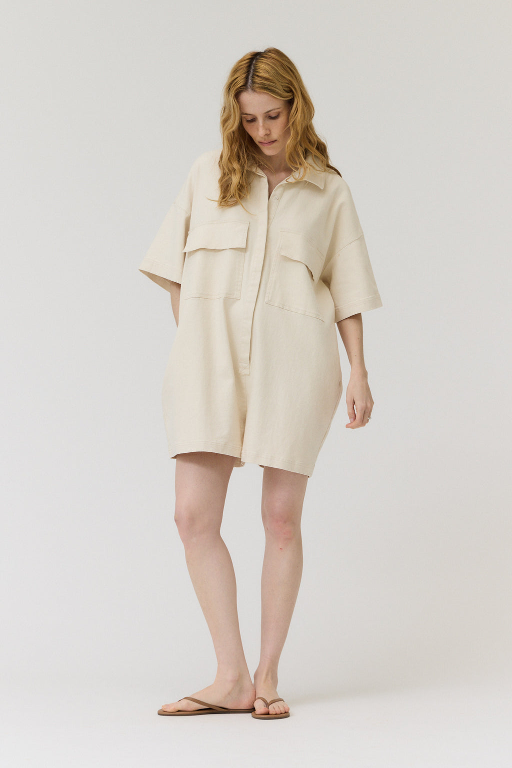 Oversize Romper in Milk