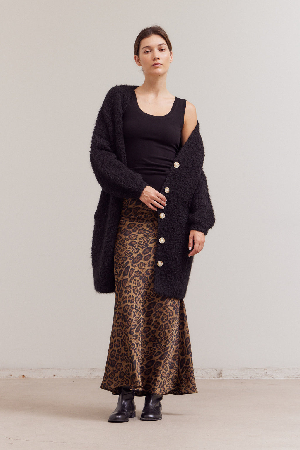 Curly Yarn Long Cardigan