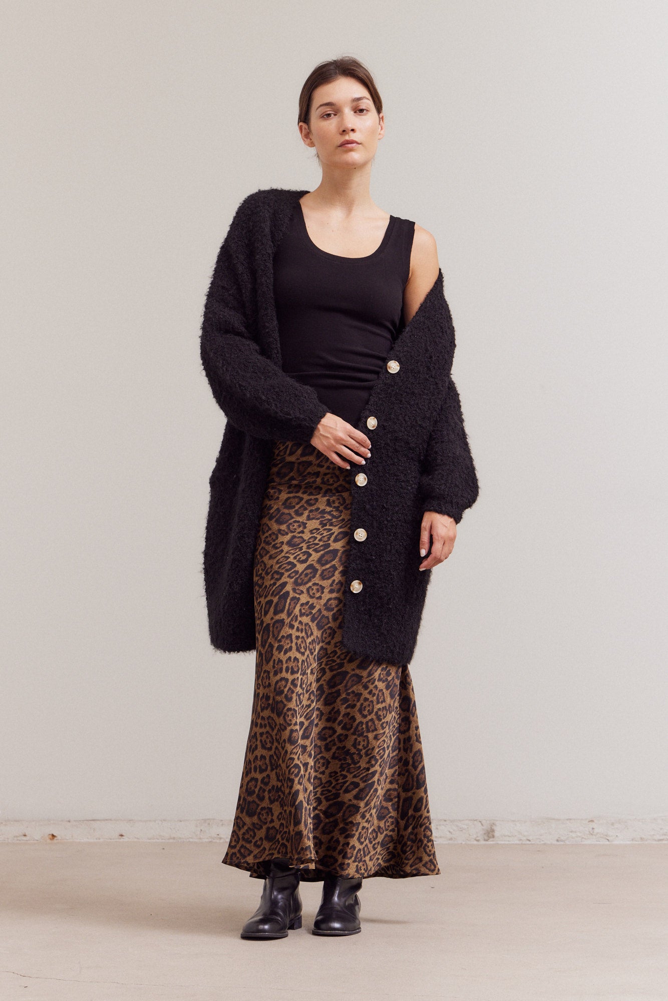 Curly Yarn Long Cardigan