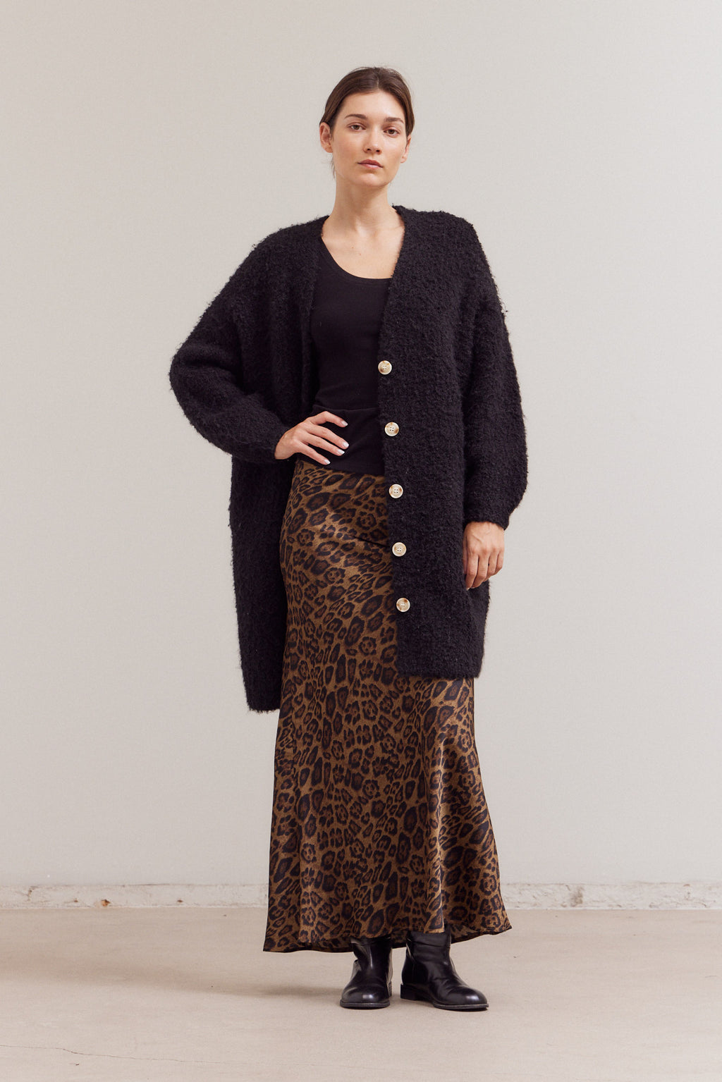 Curly Yarn Long Cardigan