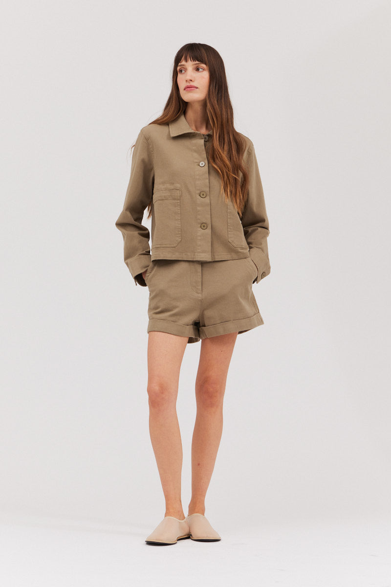 Twill Jacket in Dry Sage