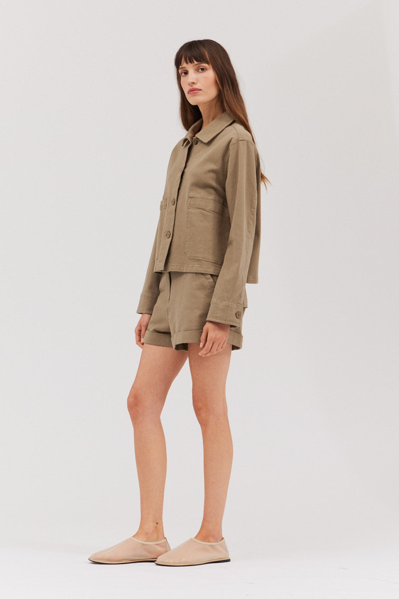 Twill Jacket in Dry Sage