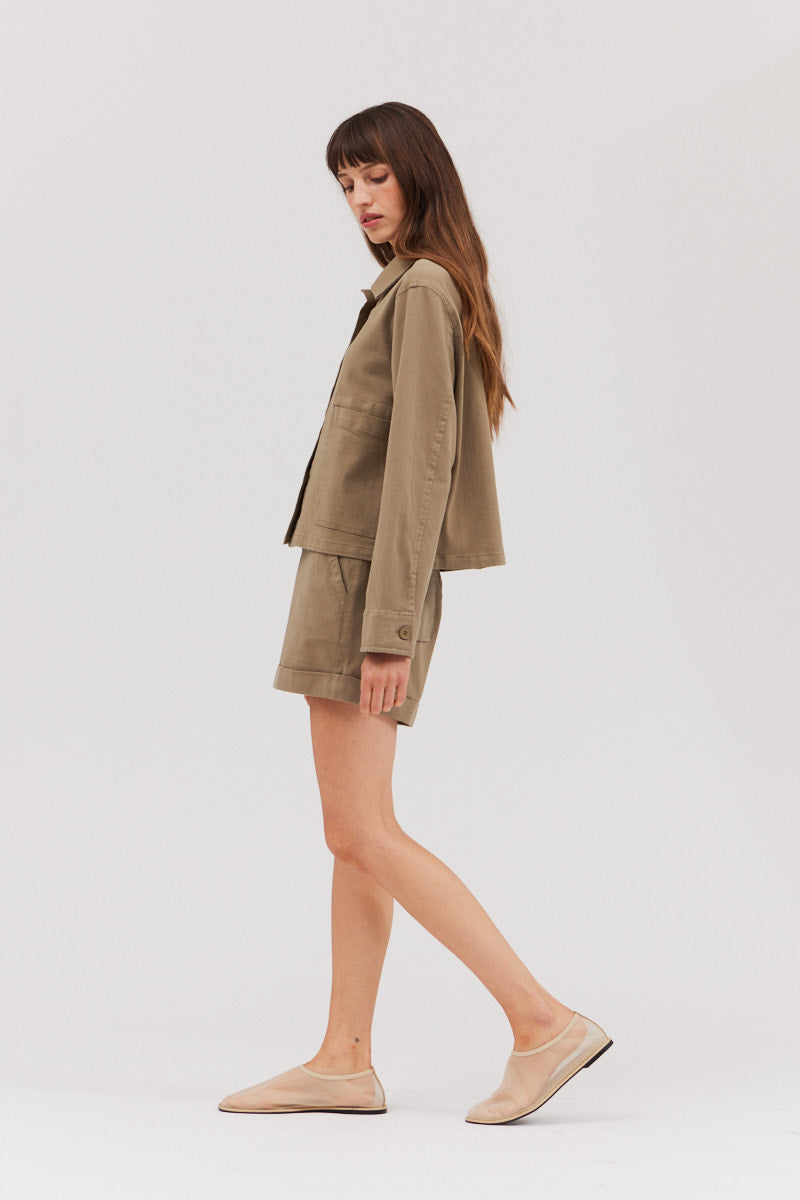 Twill Jacket in Dry Sage
