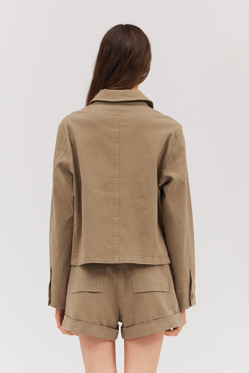 Twill Jacket in Dry Sage
