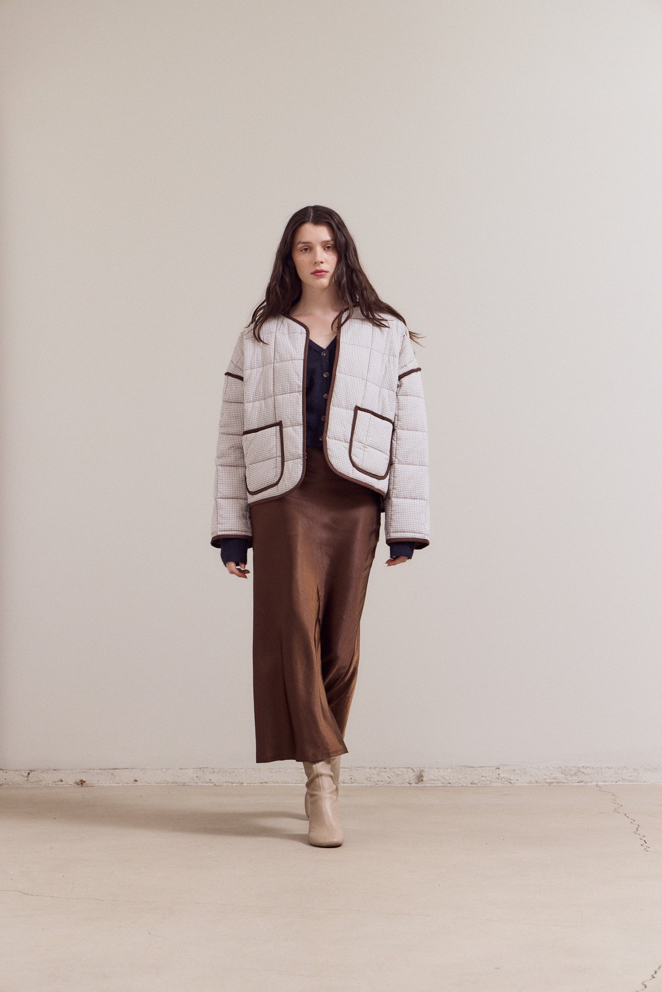 Pin Grid Quilted Jacket