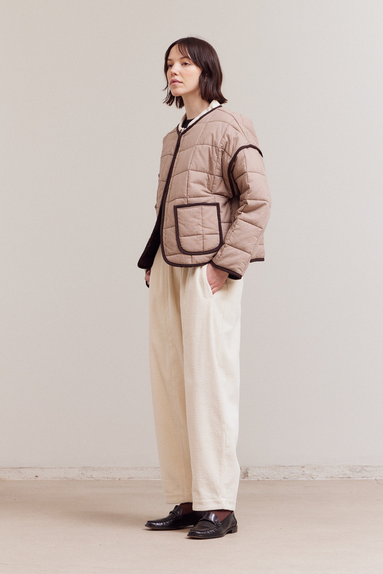 Pin Grid Quilted Jacket