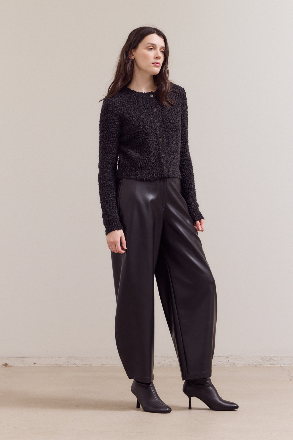 Round Neck Button Up Cardigan