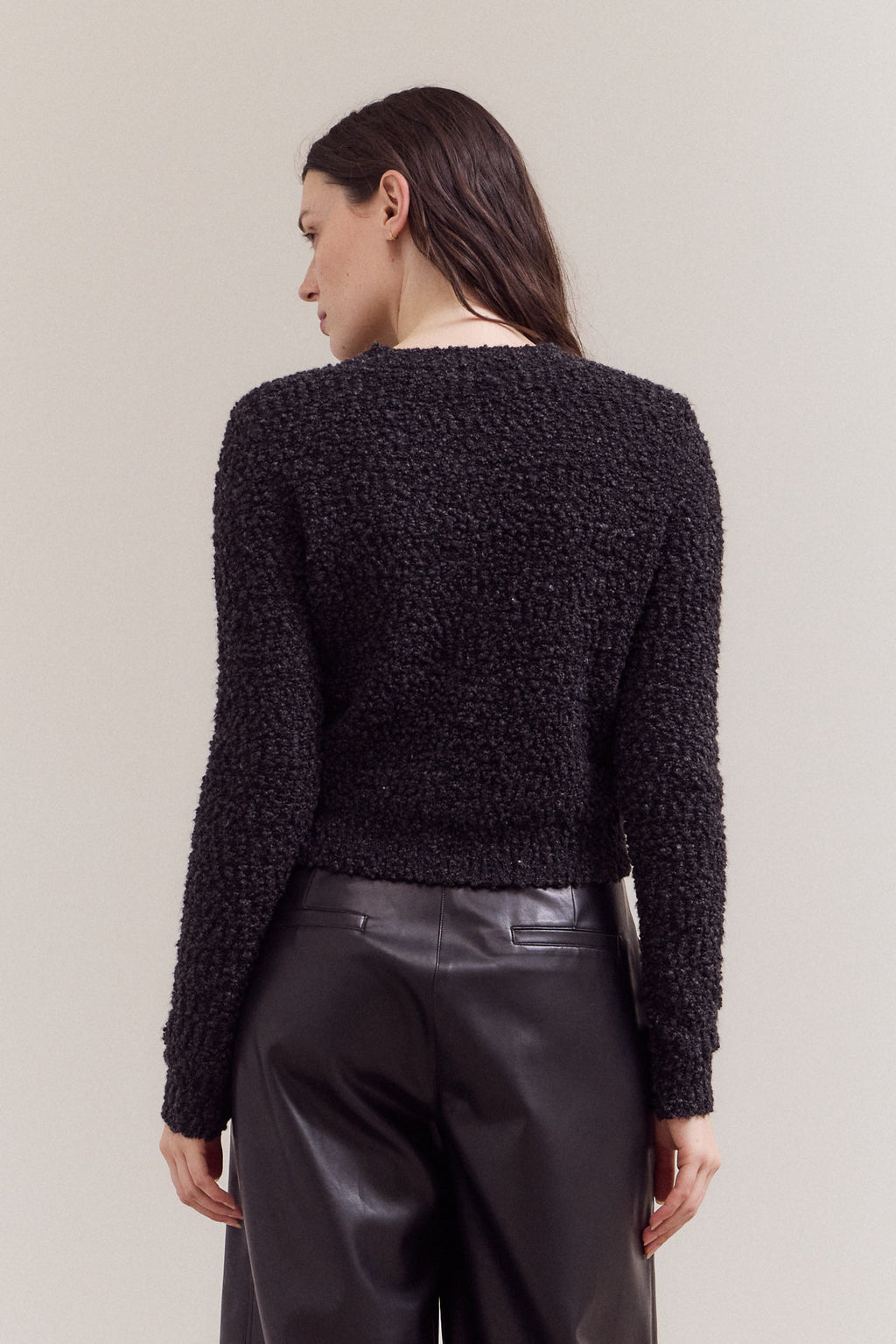 Round Neck Button Up Cardigan