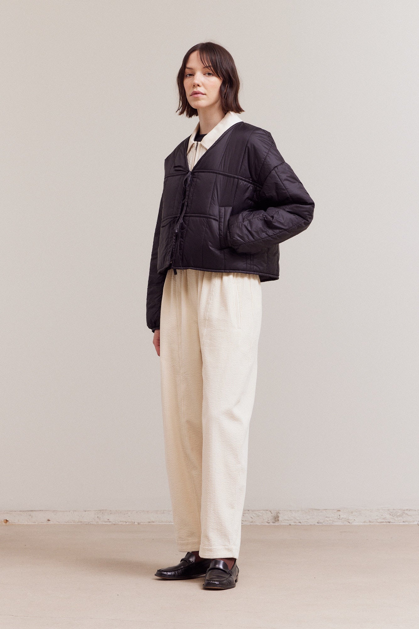 Front Tie Quilting Jacket