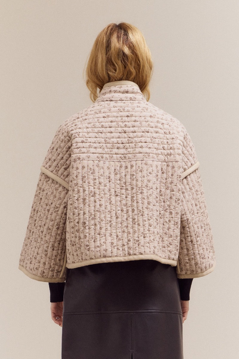 High Neck Collar Quilted Jacket