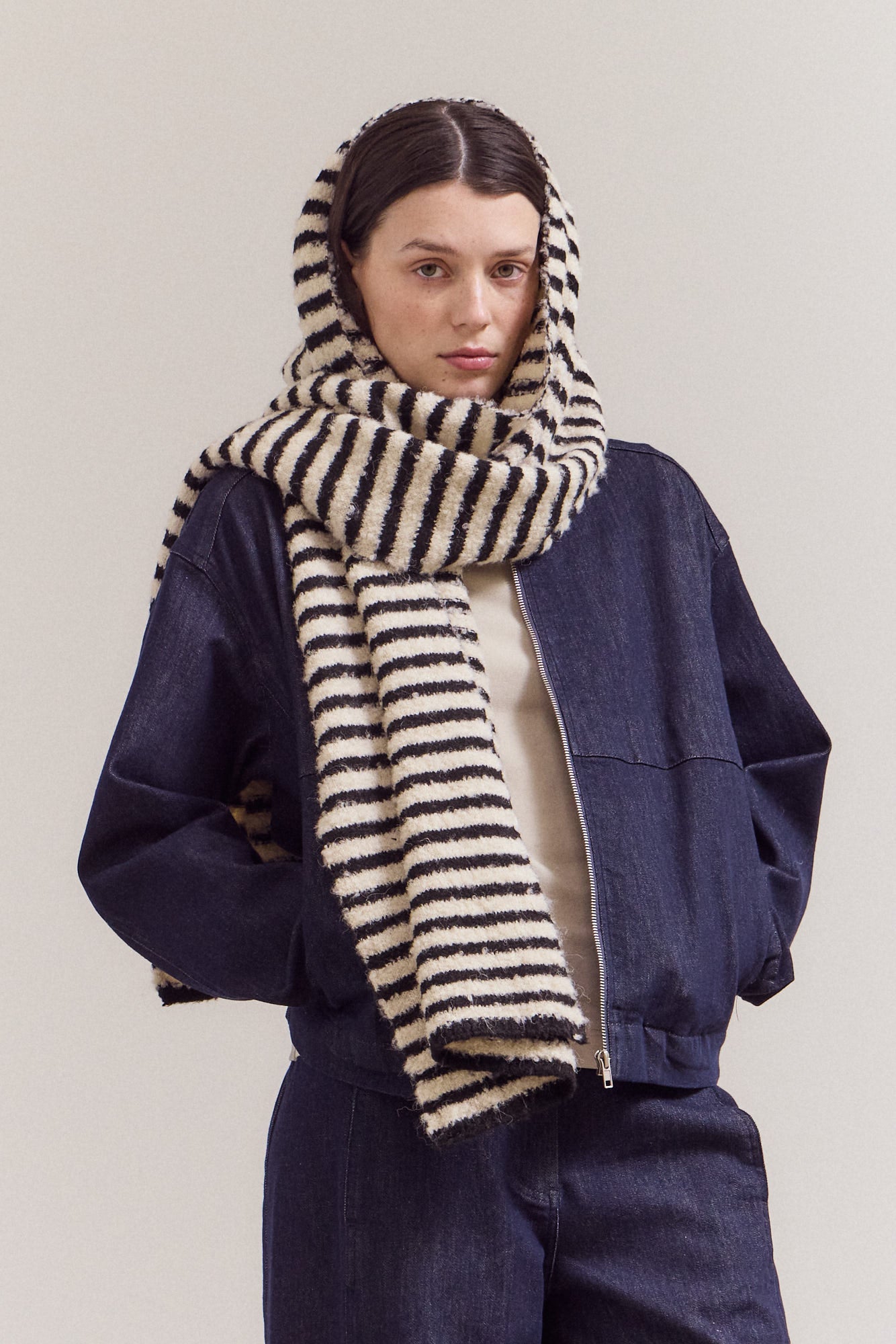 Striped Knitted Scarf