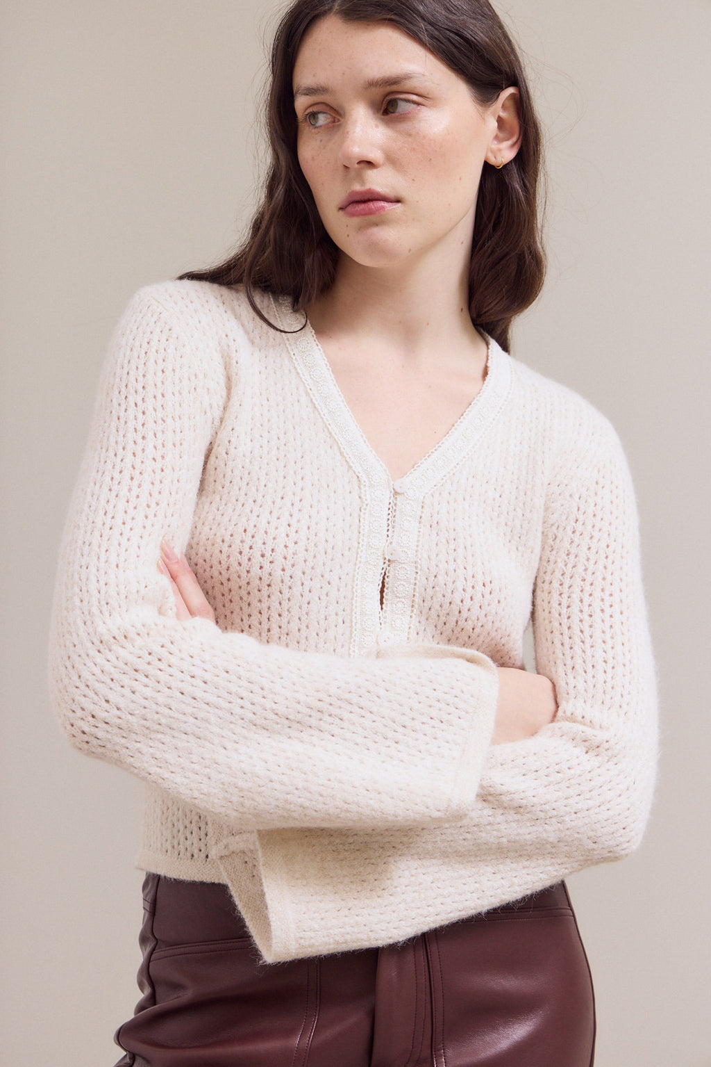 Lace Trim Detailed Cardigan