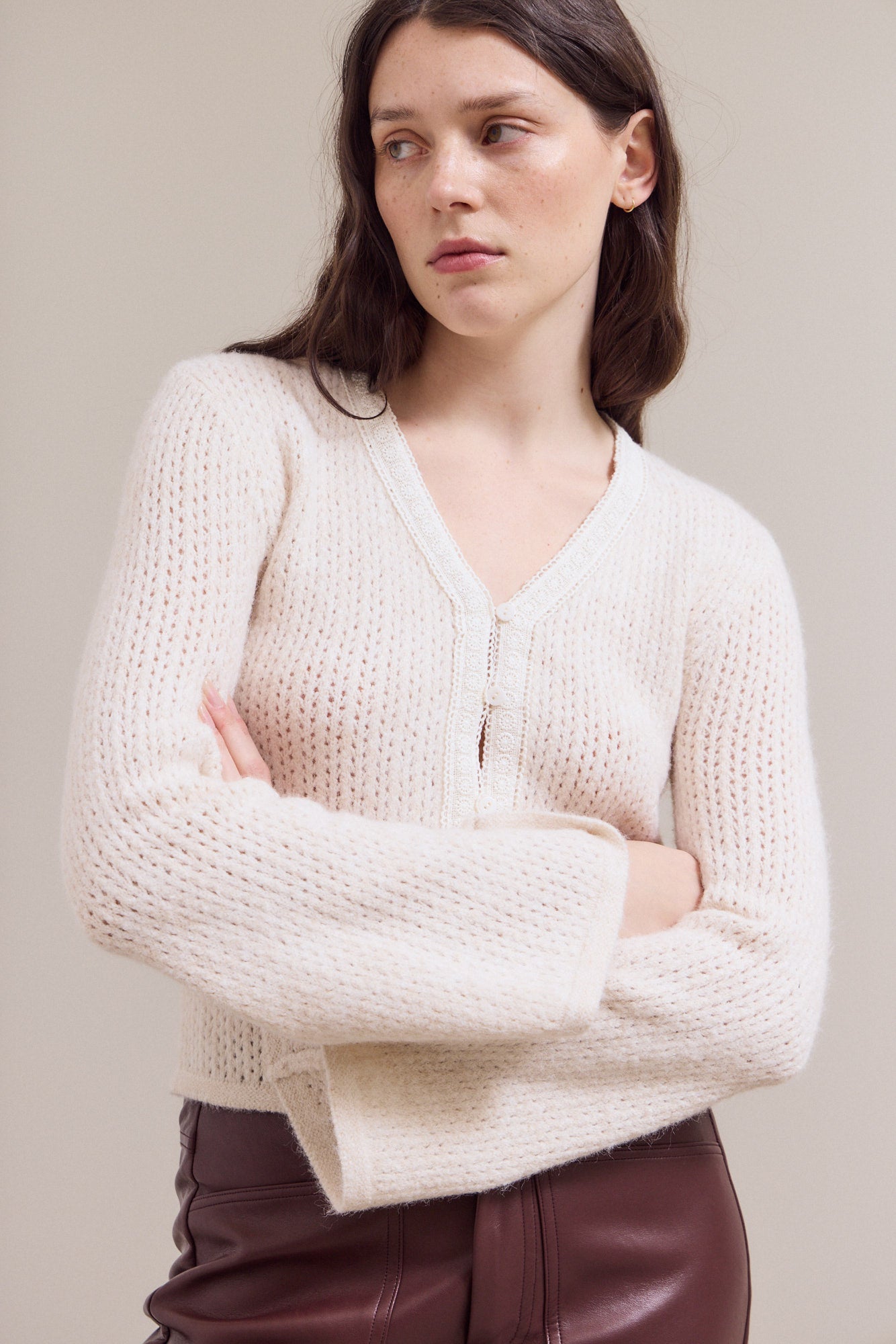 Lace Trim Detailed Cardigan