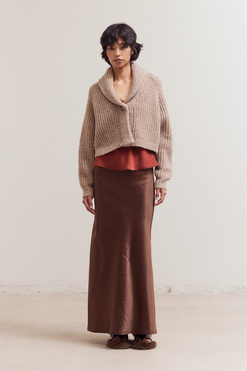 Shawl Collar Short Cardigan