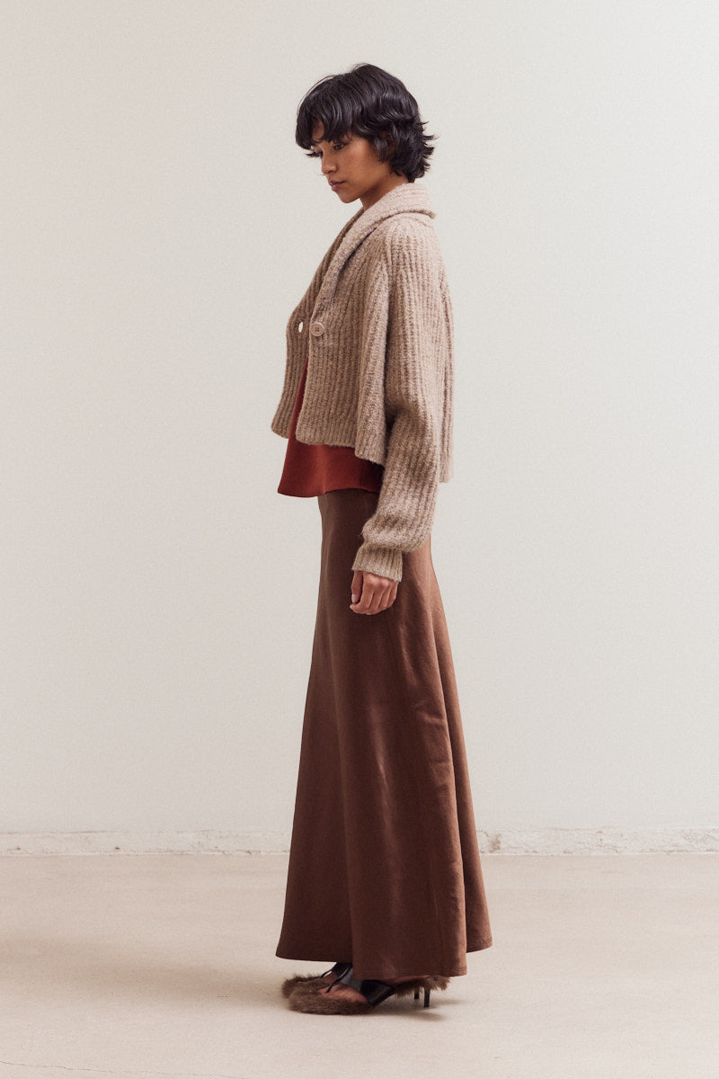 Shawl Collar Short Cardigan