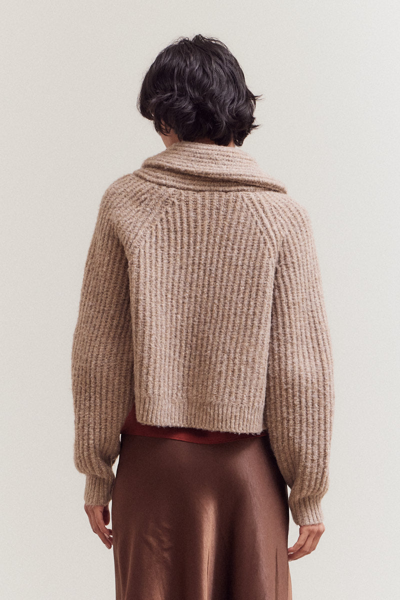Shawl Collar Short Cardigan