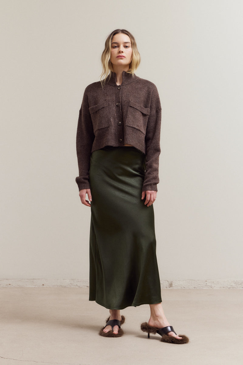 High Collar Knit Cardigan