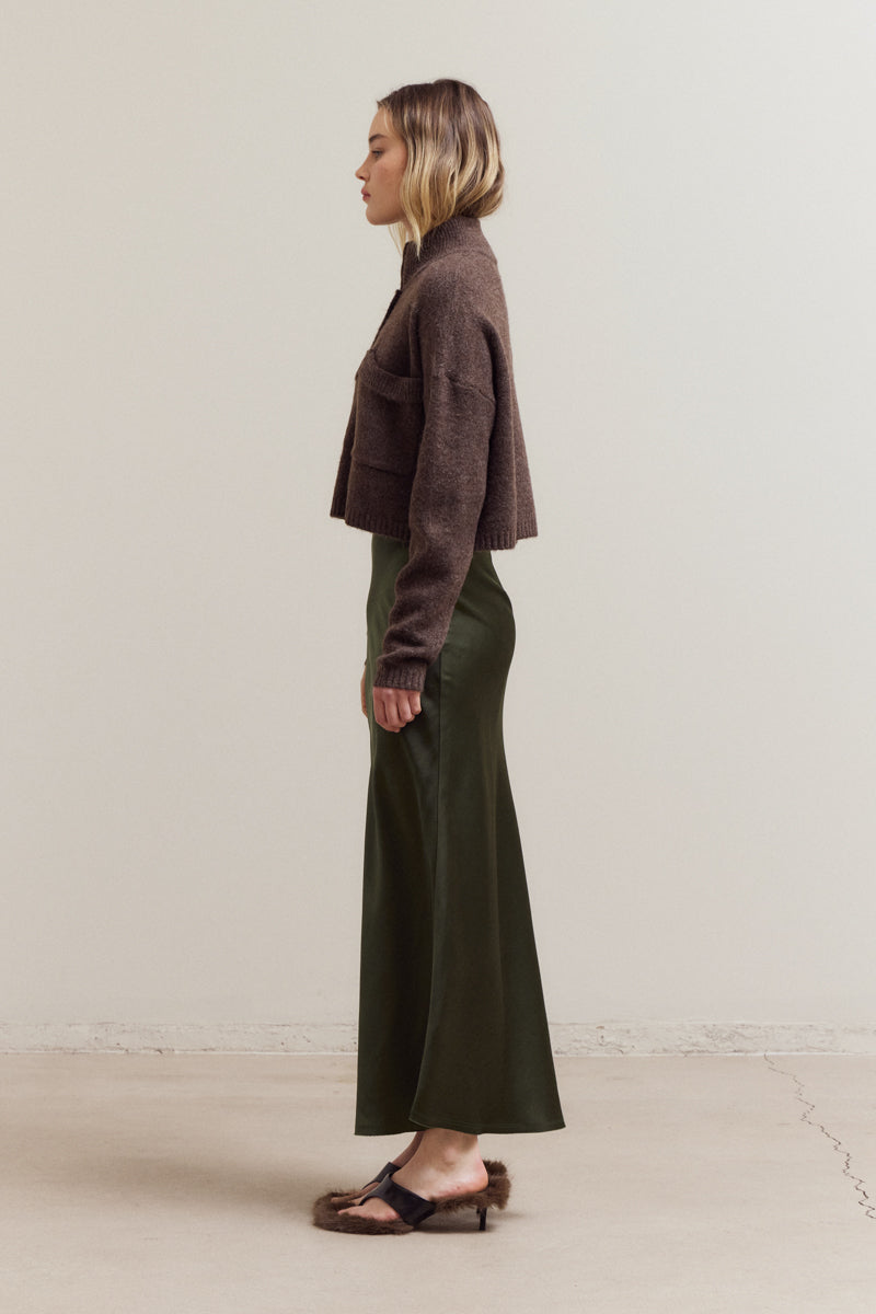 High Collar Knit Cardigan