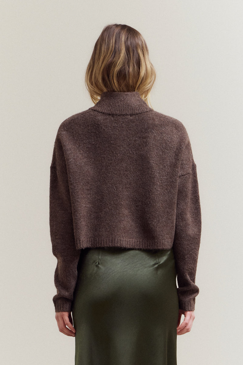 High Collar Knit Cardigan