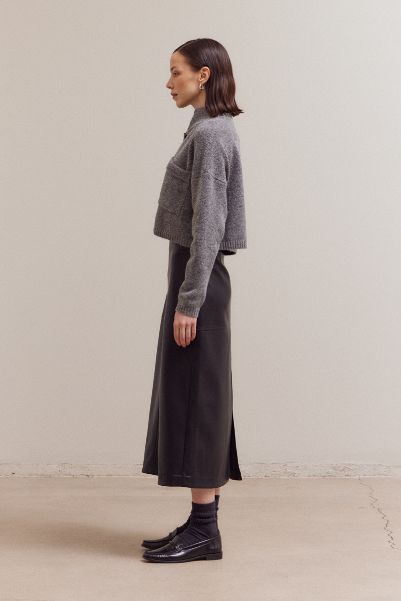 High Collar Knit Cardigan