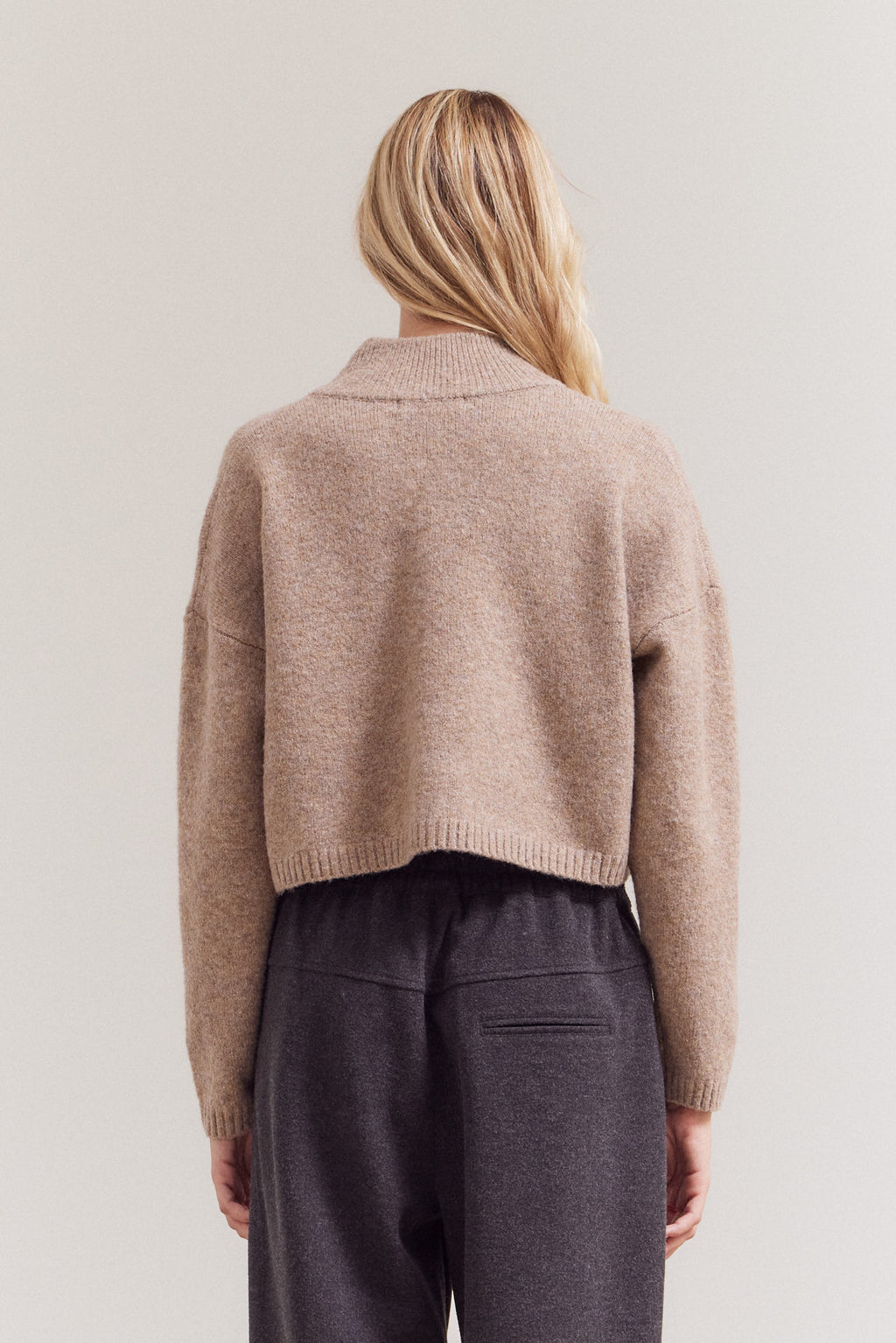 High Collar Knit Cardigan