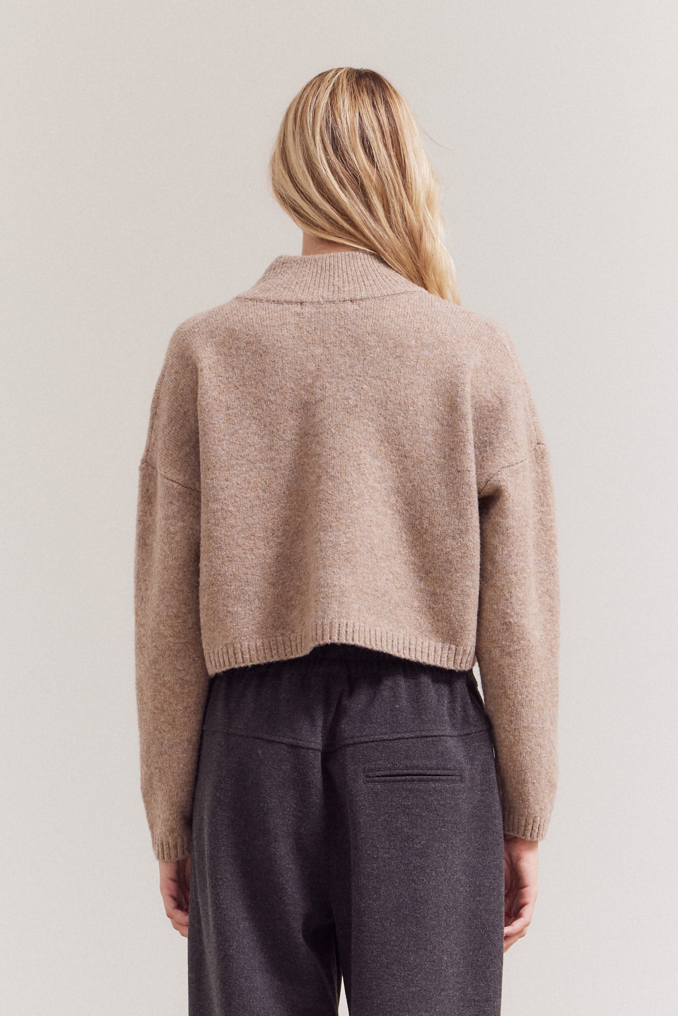 High Collar Knit Cardigan