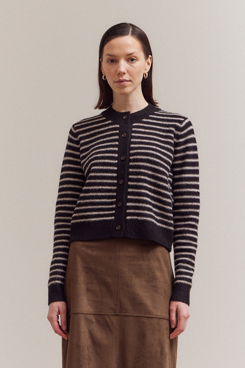 Striped Button Up Cardigan