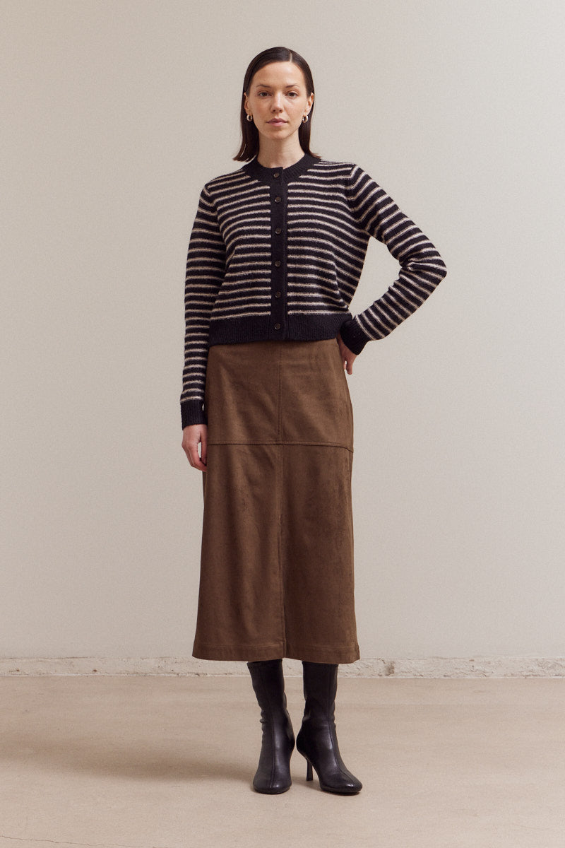 Striped Button Up Cardigan