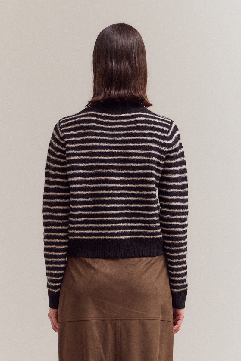 Striped Button Up Cardigan