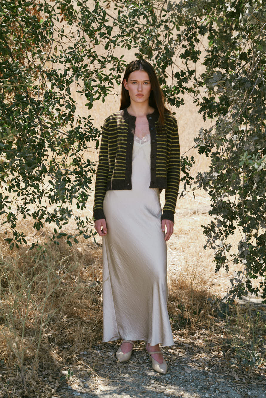 Striped Button Up Cardigan