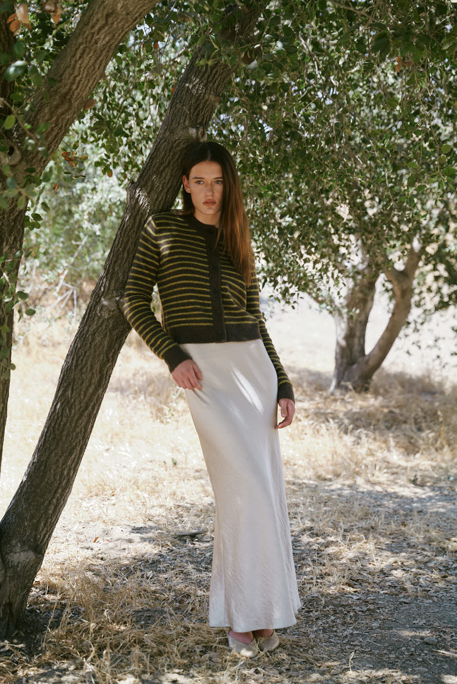 Striped Button Up Cardigan