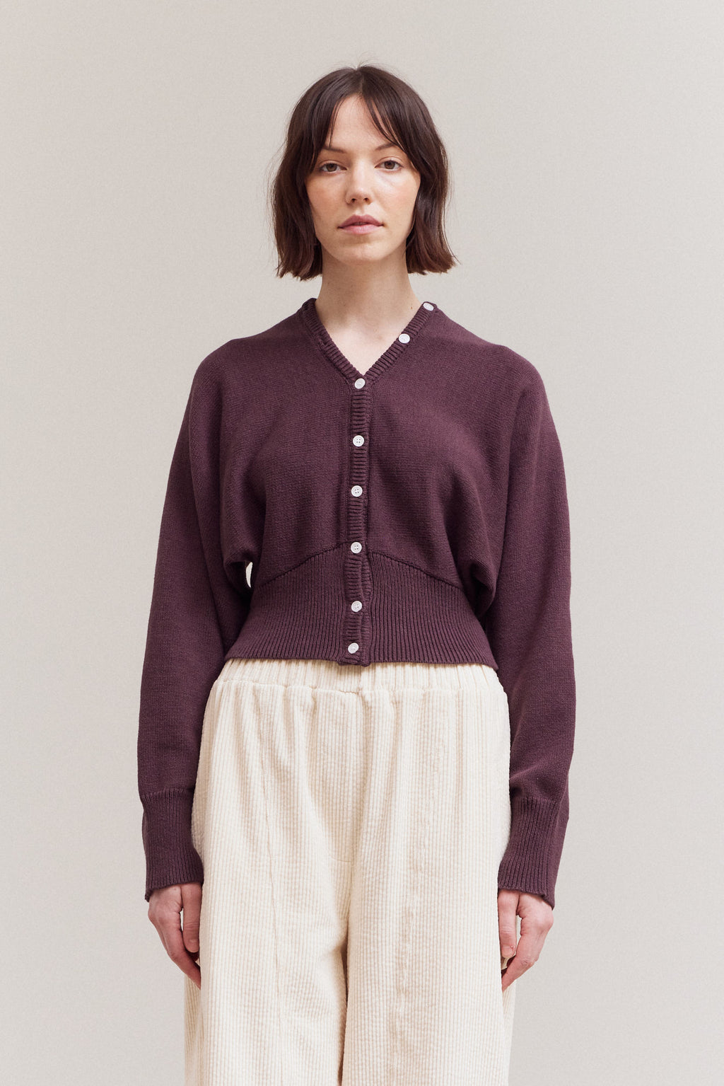 Button Up To Neck Long Sleeves Cardigan