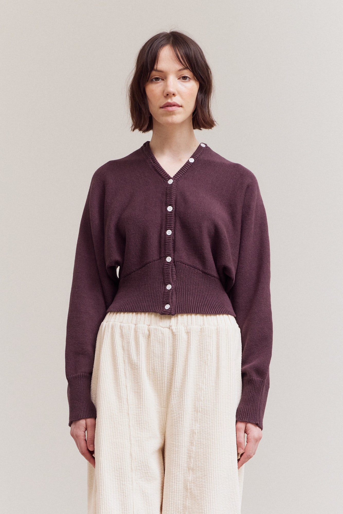 Button Up To Neck Long Sleeves Cardigan