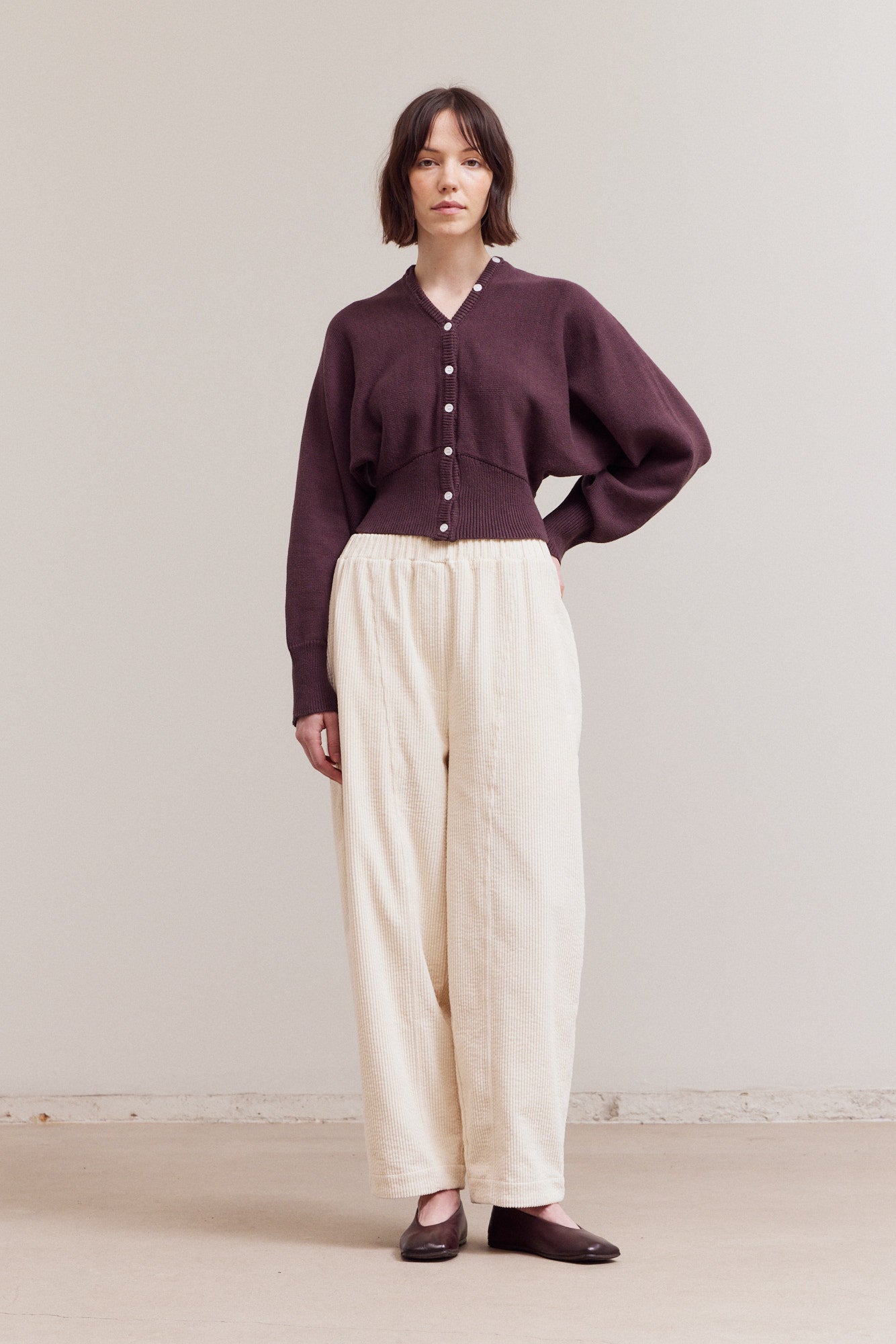 Button Up To Neck Long Sleeves Cardigan