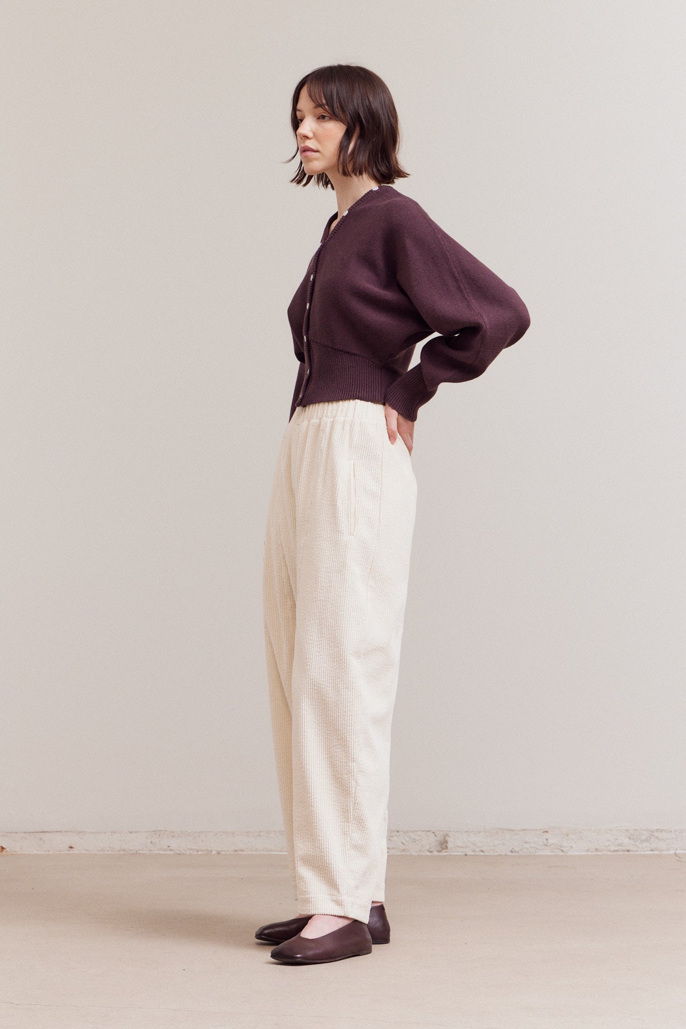 Button Up To Neck Long Sleeves Cardigan