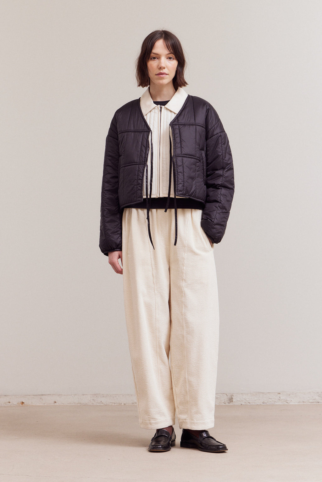 Front Tie Quilting Jacket