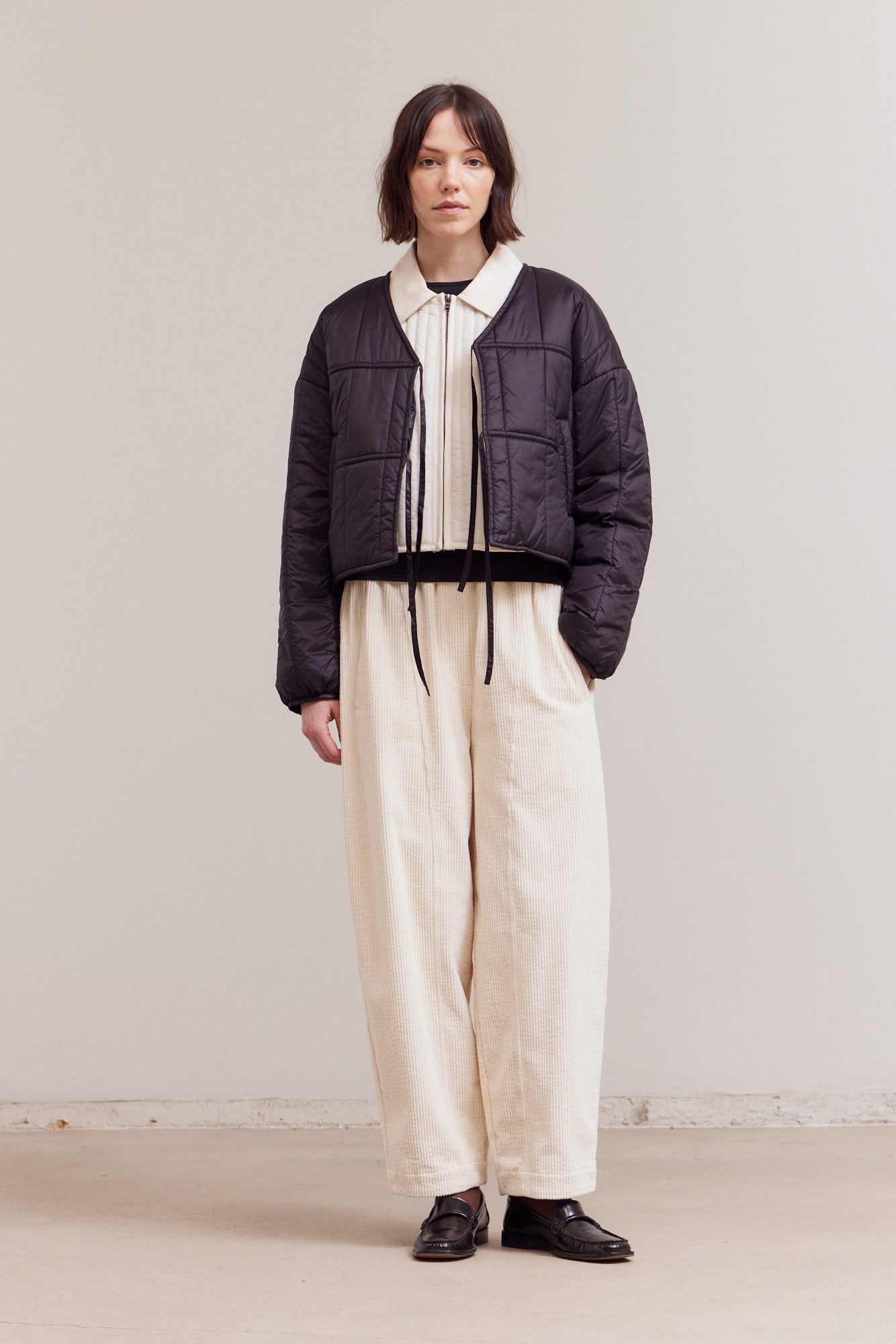 Front Tie Quilting Jacket