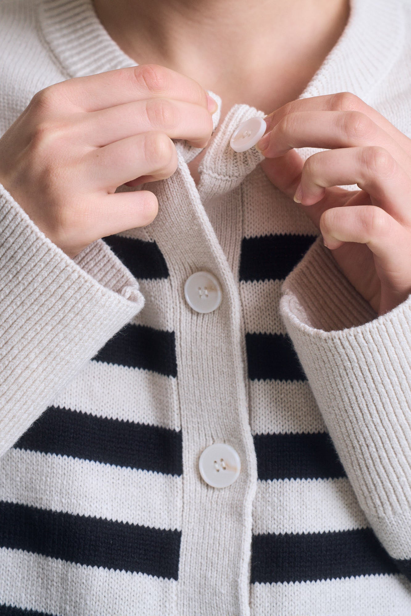 Cotton Stripe Cardigan