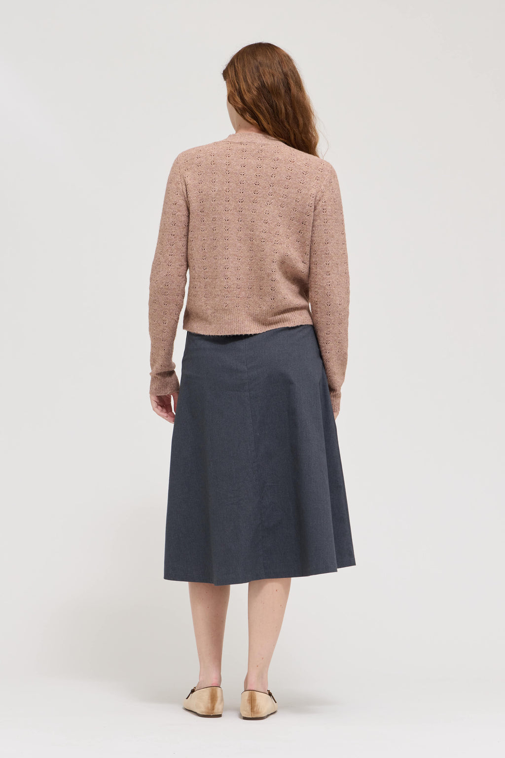 Circle Hem Drape Skirt in Graphite